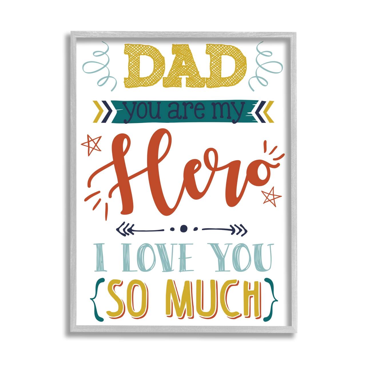 Stupell Industries Dad You Are My Hero Phrase Framed Giclee Art